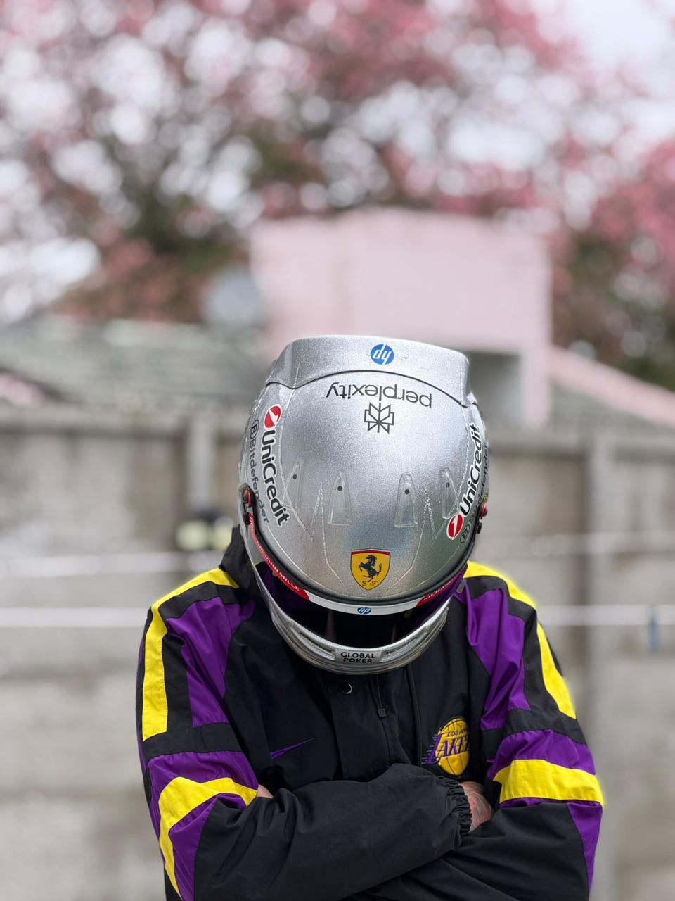 Ferrari Formula 1 Helmet Replica – Silver Edition | Handcrafted F1 Collectible