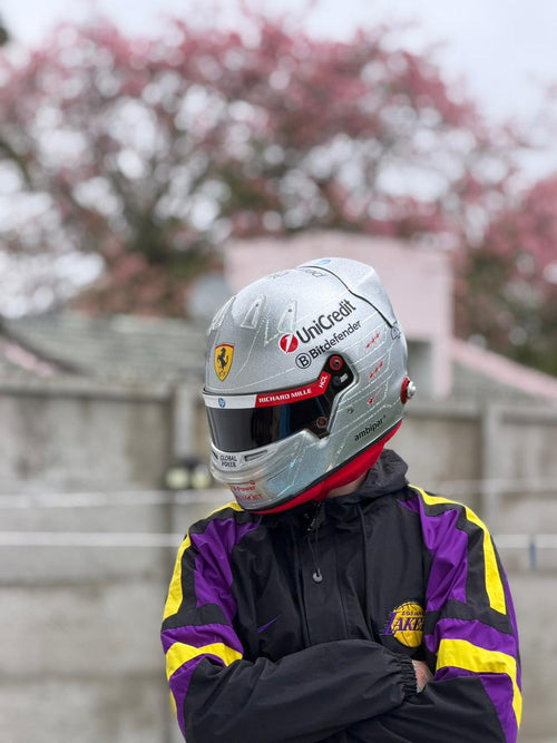 Ferrari Formula 1 Helmet Replica – Silver Edition | Handcrafted F1 Collectible