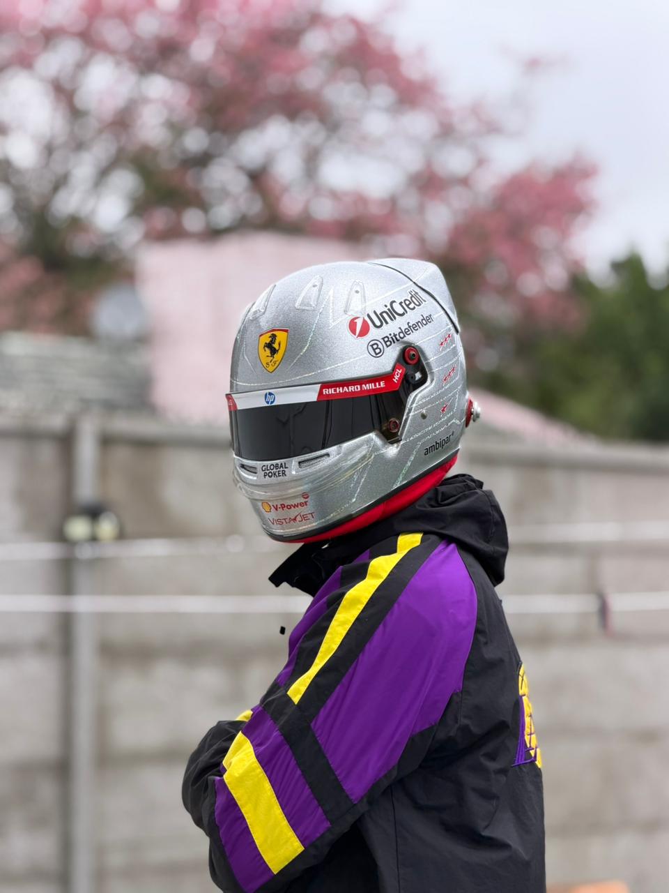 Ferrari Formula 1 Helmet Replica – Silver Edition | Handcrafted F1 Collectible