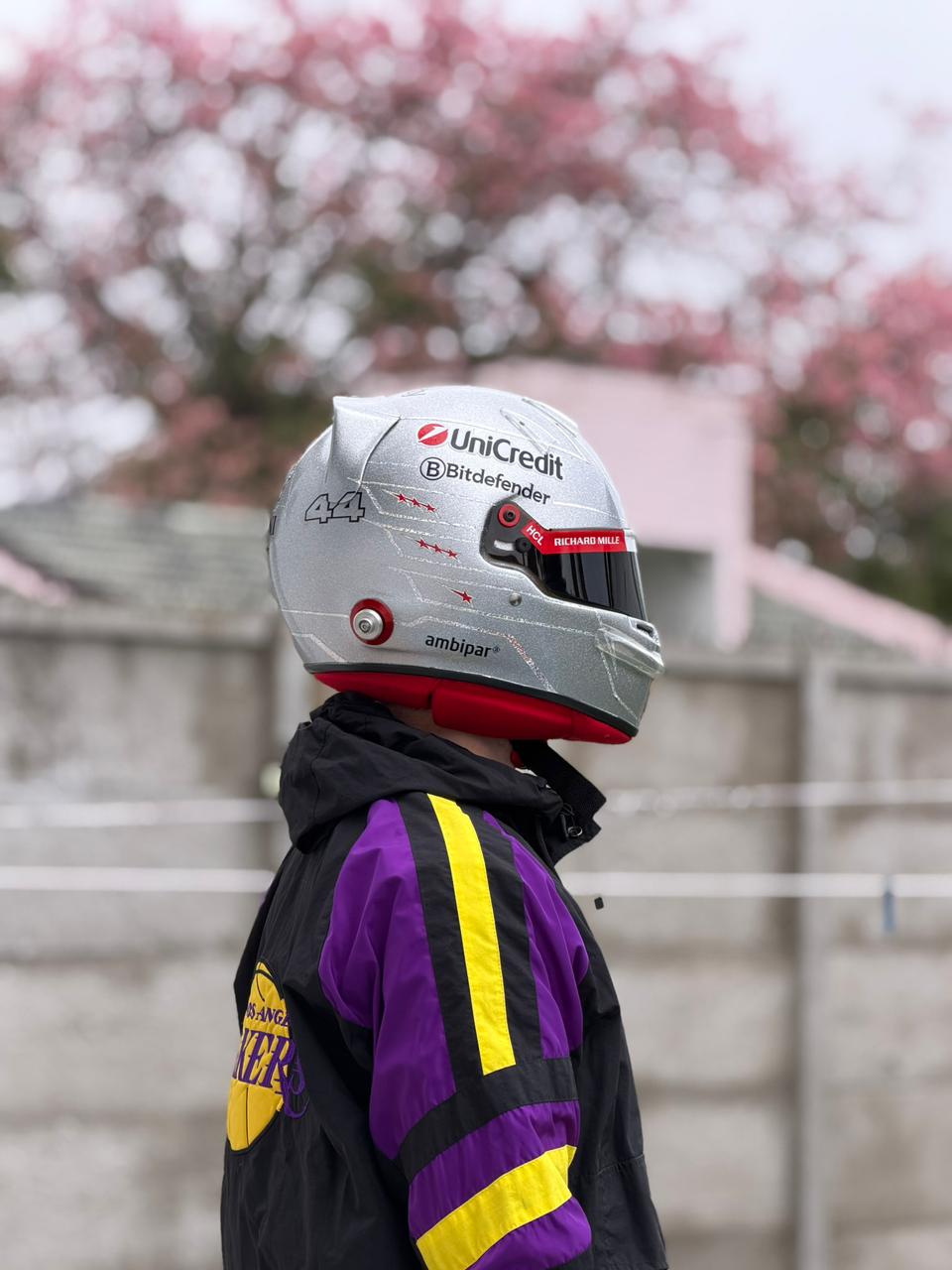 Ferrari Formula 1 Helmet Replica – Silver Edition | Handcrafted F1 Collectible