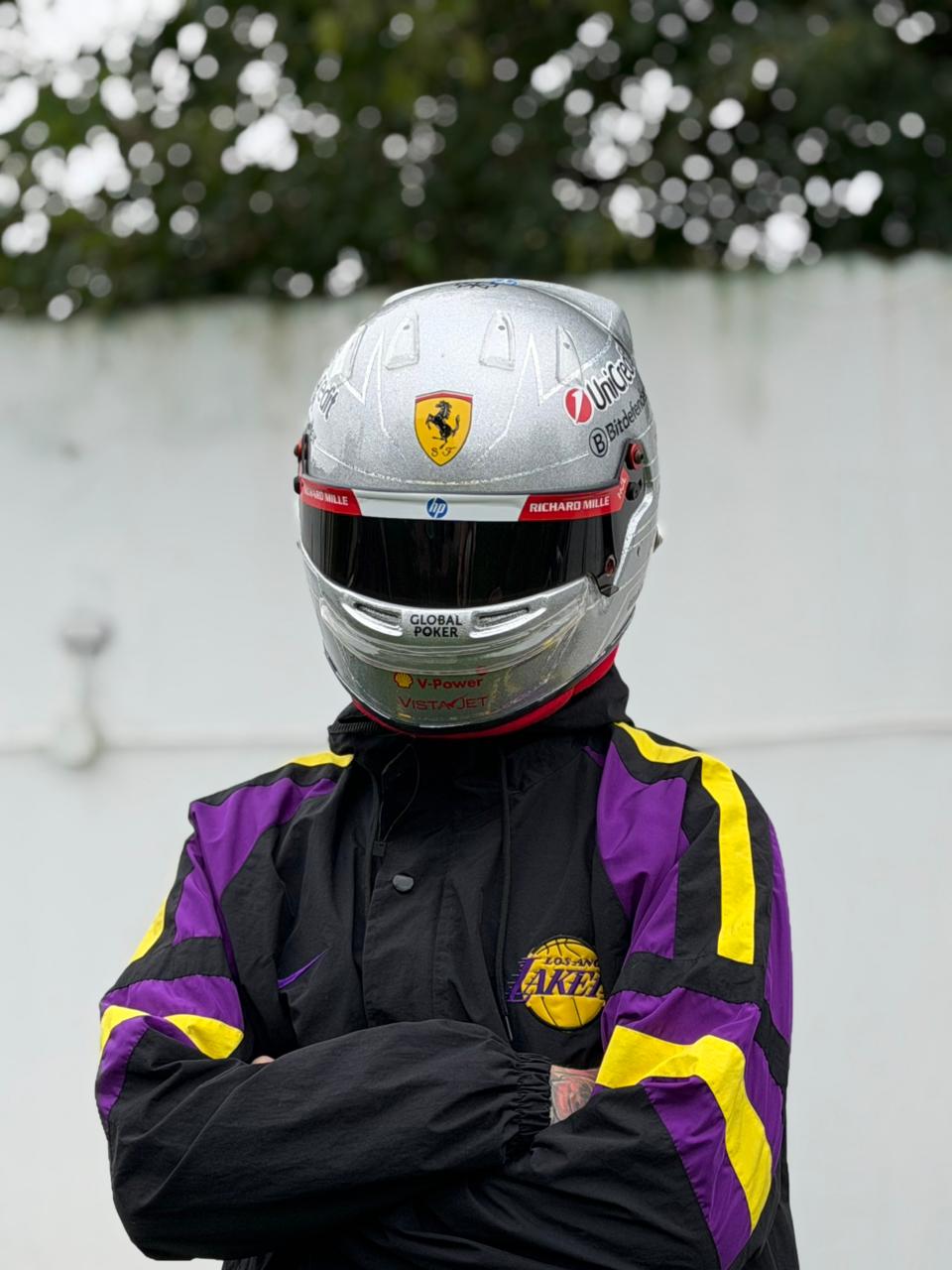 Ferrari Formula 1 Helmet Replica – Silver Edition | Handcrafted F1 Collectible