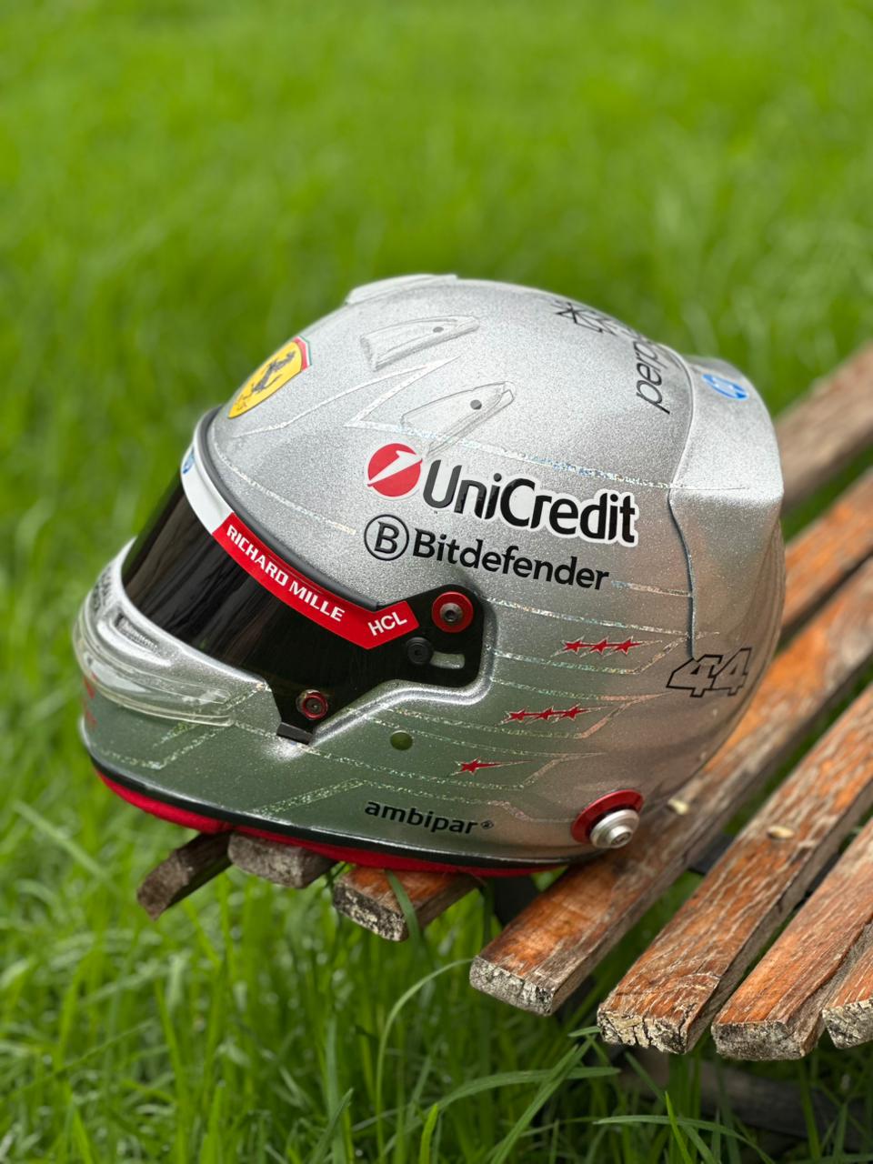 Ferrari Formula 1 Helmet Replica – Silver Edition | Handcrafted F1 Collectible