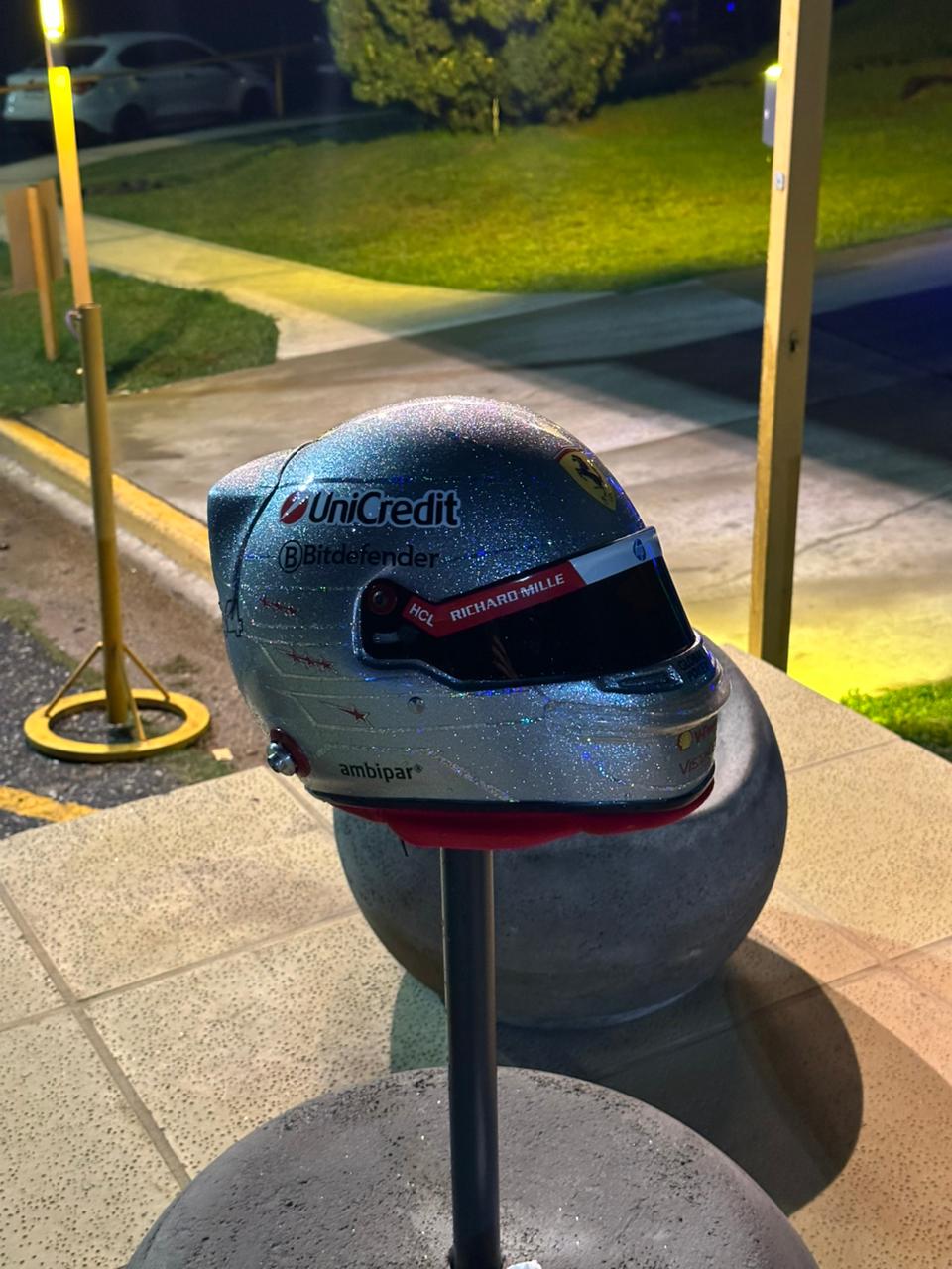 Ferrari Formula 1 Helmet Replica – Silver Edition | Handcrafted F1 Collectible