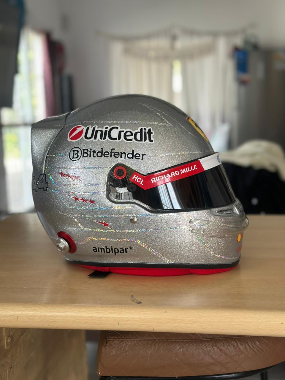 Ferrari Formula 1 Helmet Replica – Silver Edition | Handcrafted F1 Collectible