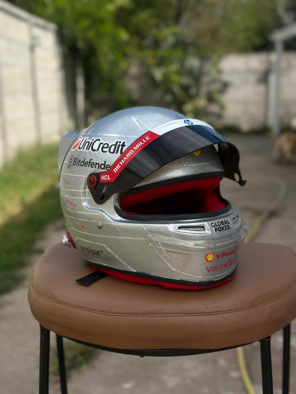 Ferrari Formula 1 Helmet Replica – Silver Edition | Handcrafted F1 Collectible