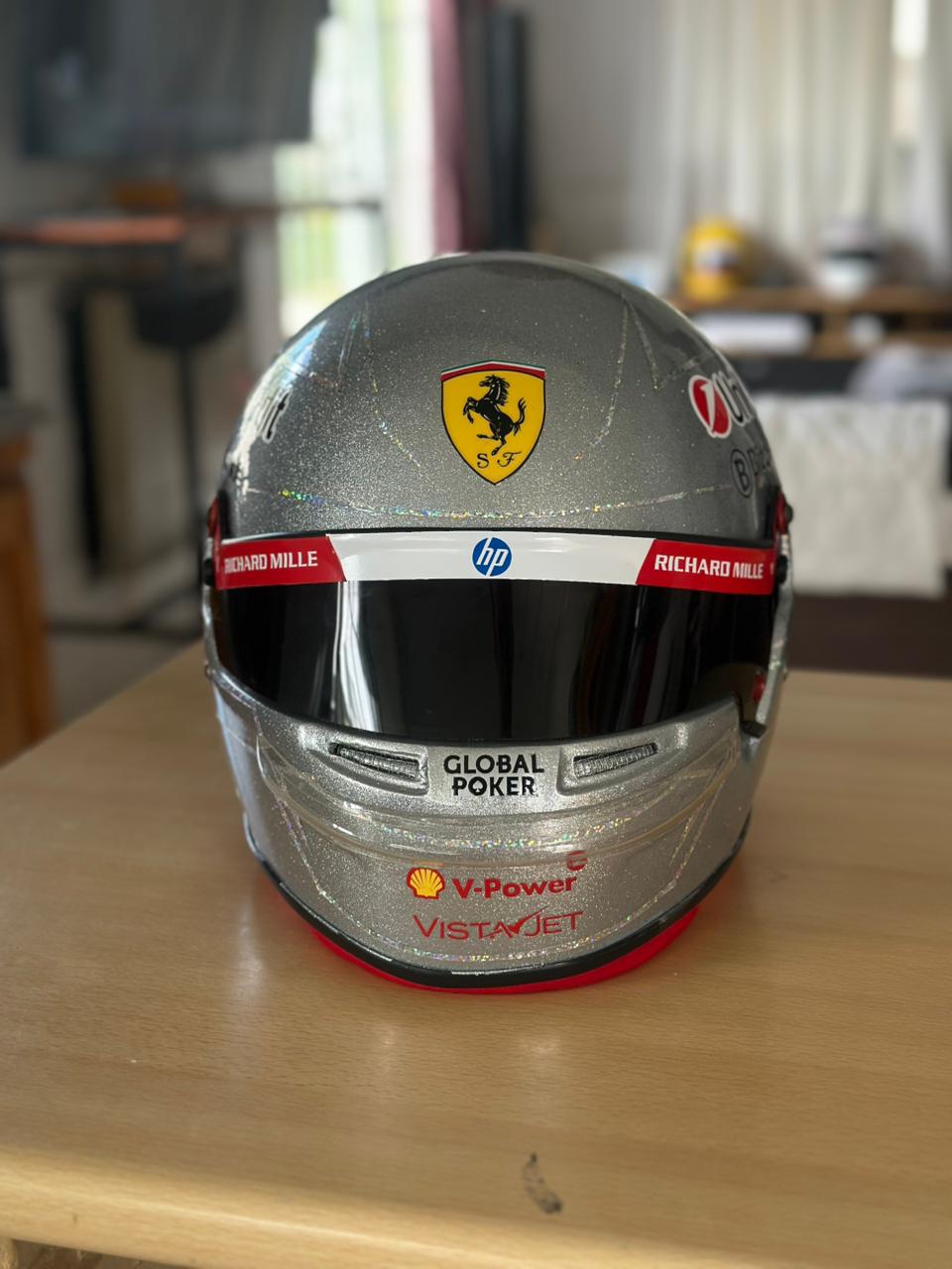 Ferrari Formula 1 Helmet Replica – Silver Edition | Handcrafted F1 Collectible
