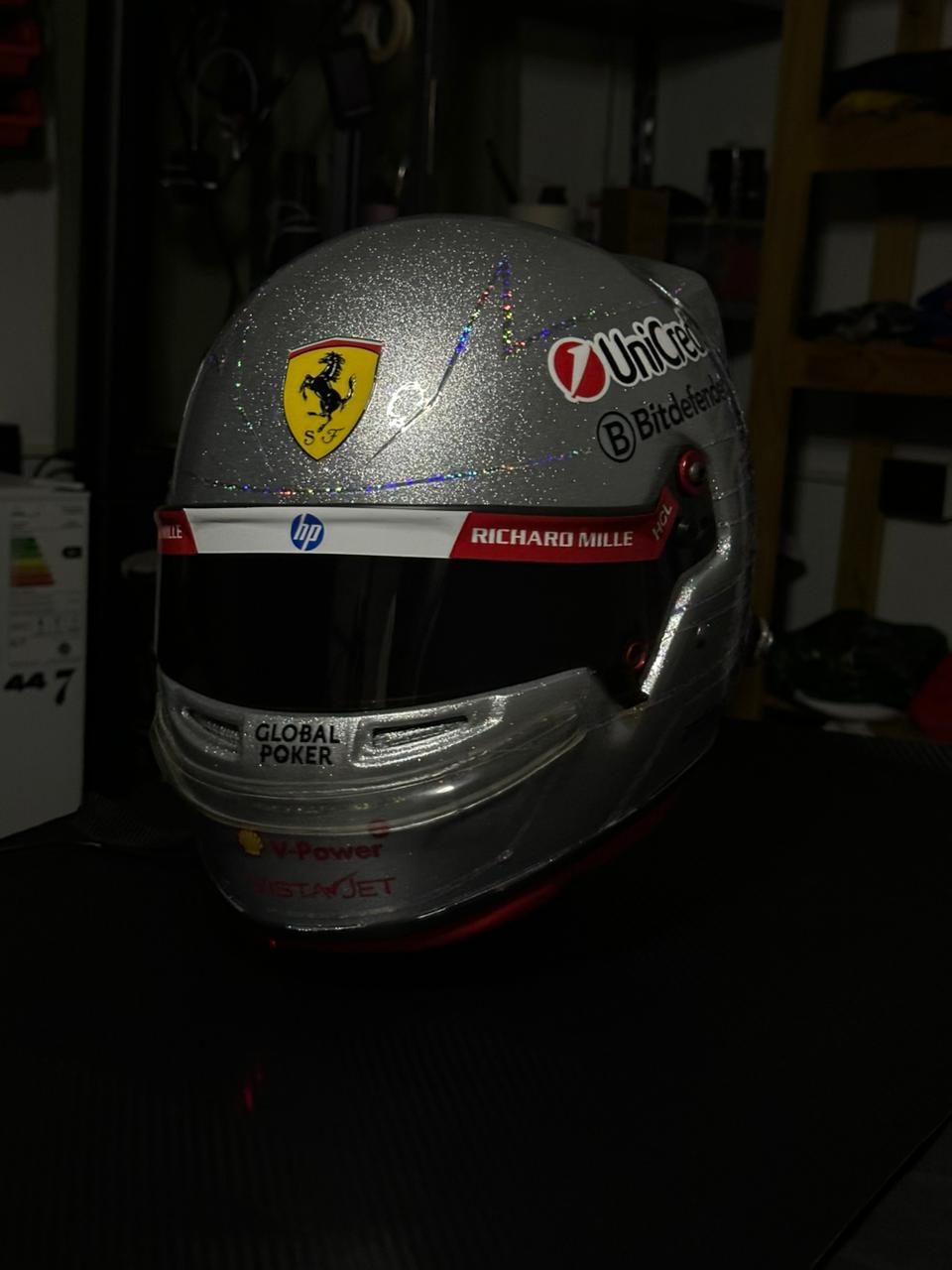 Ferrari Formula 1 Helmet Replica – Silver Edition | Handcrafted F1 Collectible