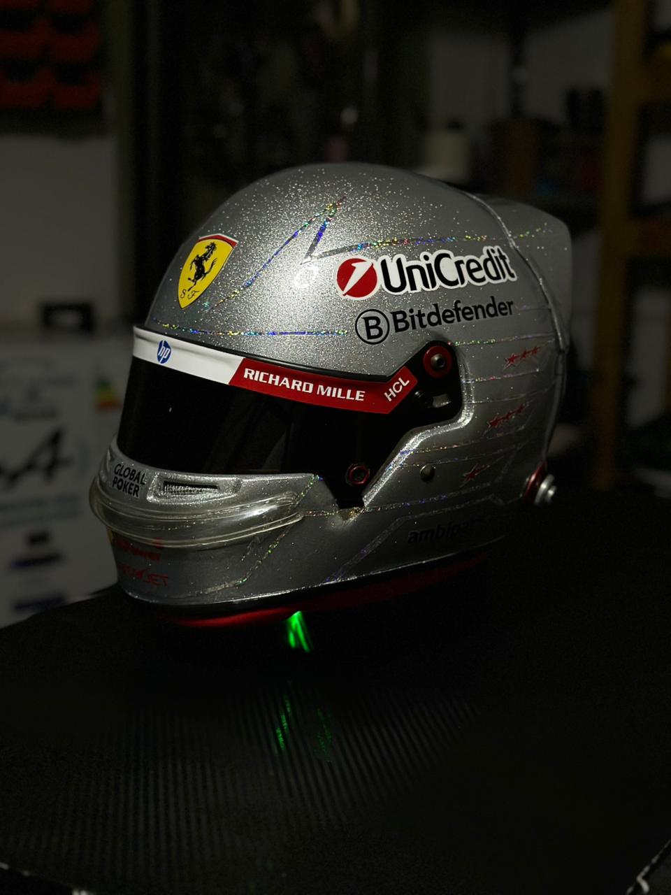 Ferrari Formula 1 Helmet Replica – Silver Edition | Handcrafted F1 Collectible
