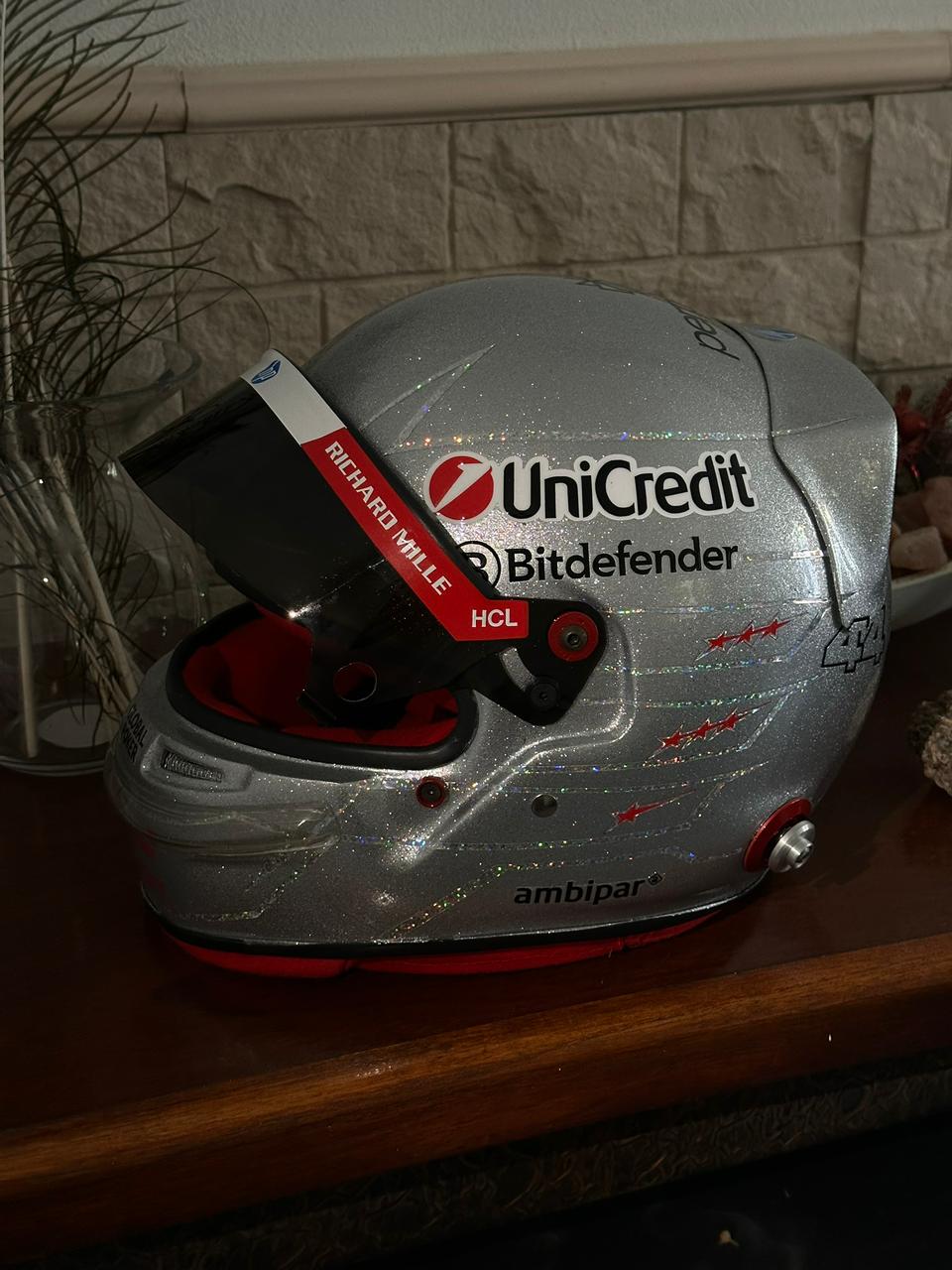 Ferrari Formula 1 Helmet Replica – Silver Edition | Handcrafted F1 Collectible