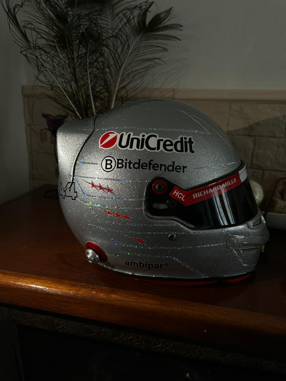 Ferrari Formula 1 Helmet Replica – Silver Edition | Handcrafted F1 Collectible