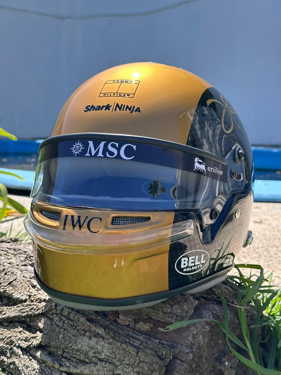F1 Movie Prop Helmet Replica – Joshua Pearce (Damson Idris) Gold & Black Edition
