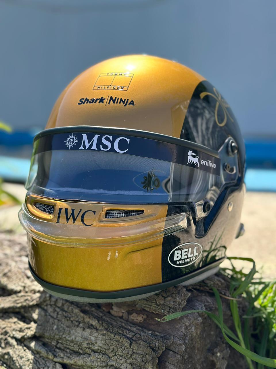 F1 Movie Prop Helmet Replica – Joshua Pearce (Damson Idris) Gold & Black Edition