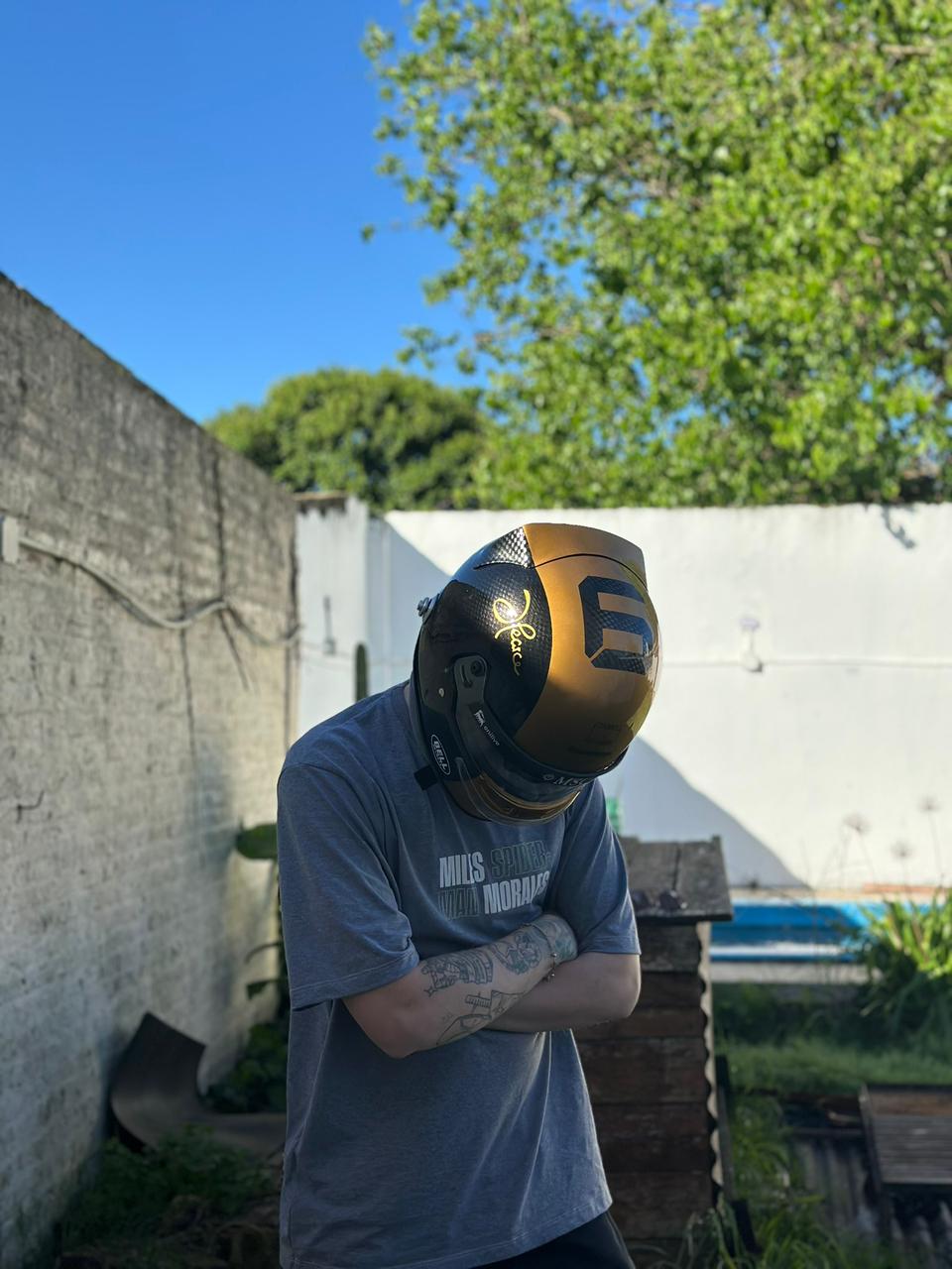 F1 Movie Prop Helmet Replica – Joshua Pearce (Damson Idris) Gold & Black Edition