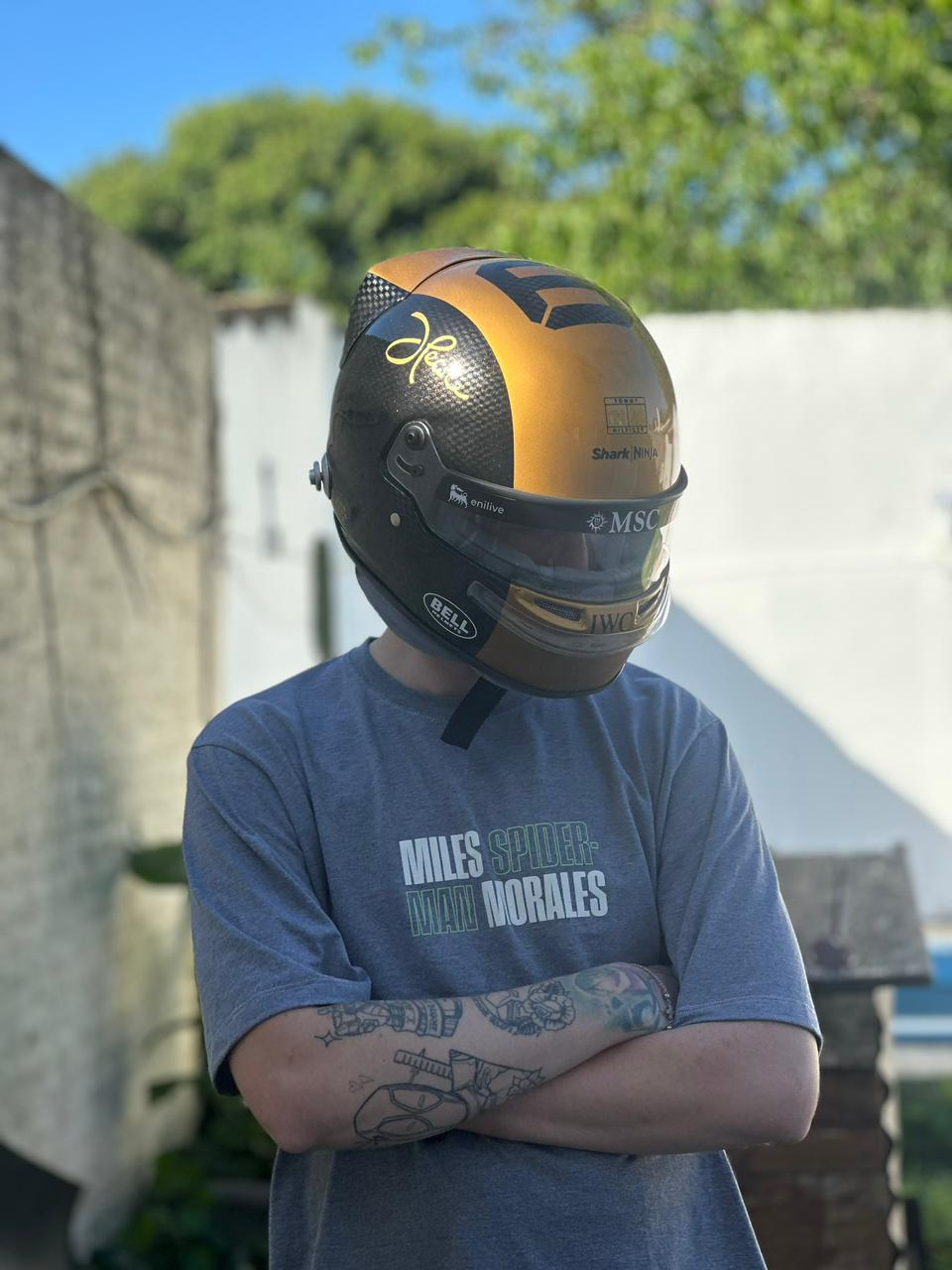 F1 Movie Prop Helmet Replica – Joshua Pearce (Damson Idris) Gold & Black Edition