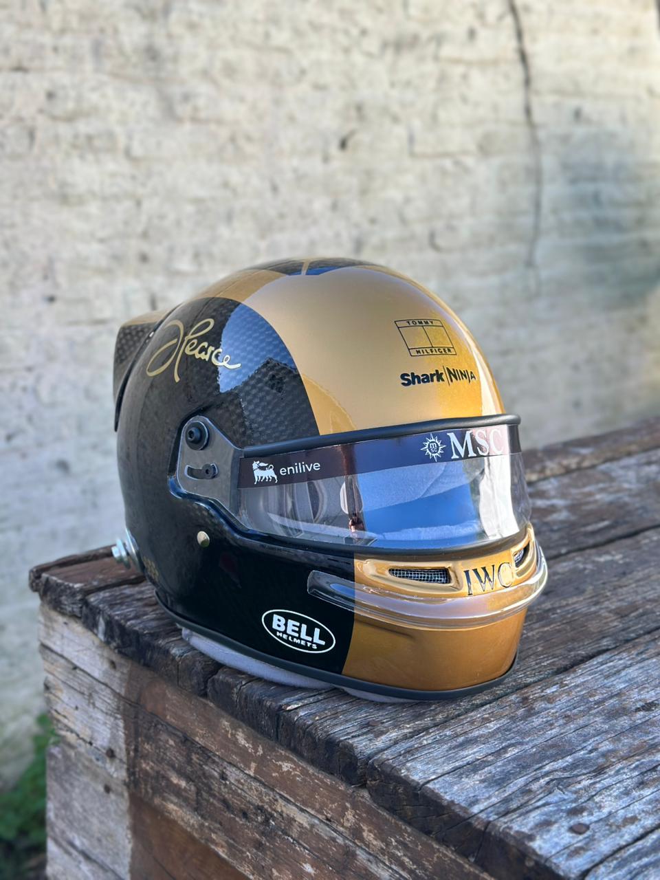 F1 Movie Prop Helmet Replica – Joshua Pearce (Damson Idris) Gold & Black Edition