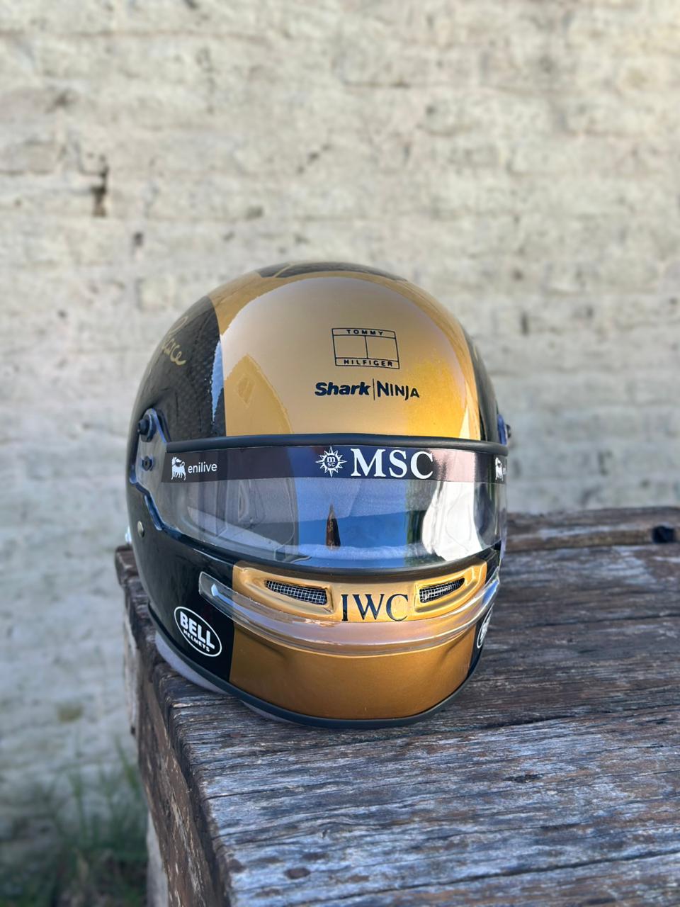 F1 Movie Prop Helmet Replica – Joshua Pearce (Damson Idris) Gold & Black Edition