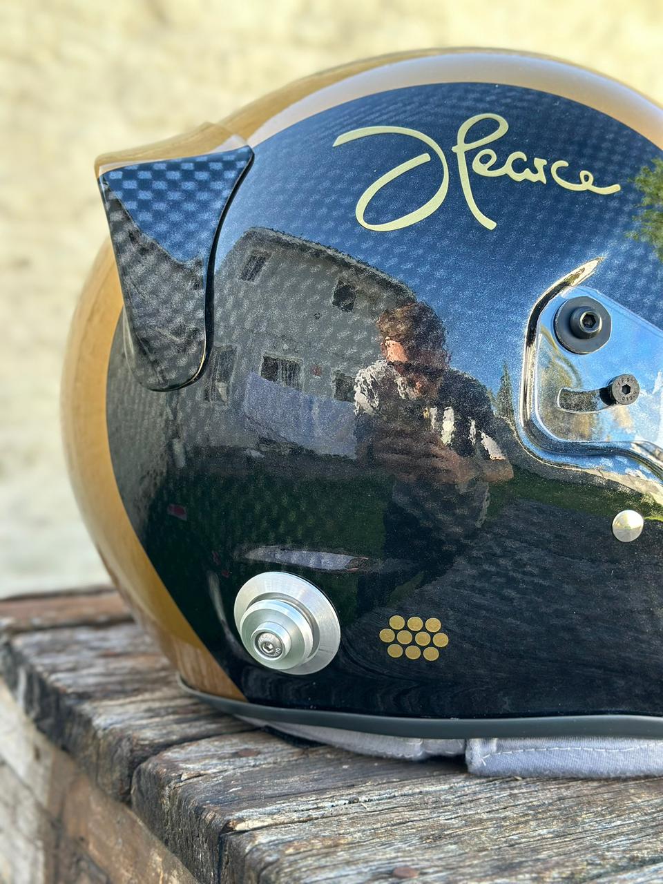 F1 Movie Prop Helmet Replica – Joshua Pearce (Damson Idris) Gold & Black Edition
