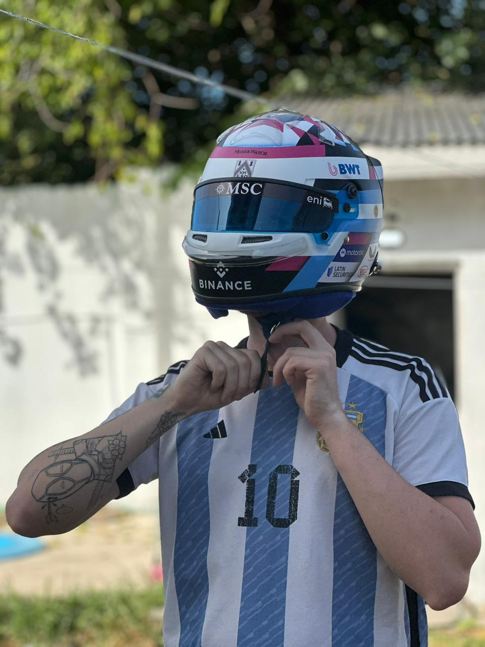 Franco Colapinto F1 Helmet Replica – Full Scale Handcrafted Collectible