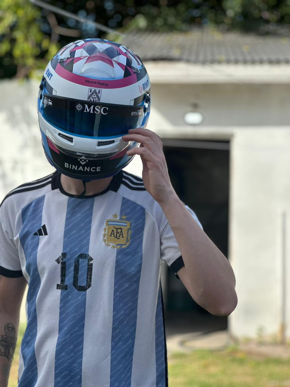 Franco Colapinto F1 Helmet Replica – Full Scale Handcrafted Collectible