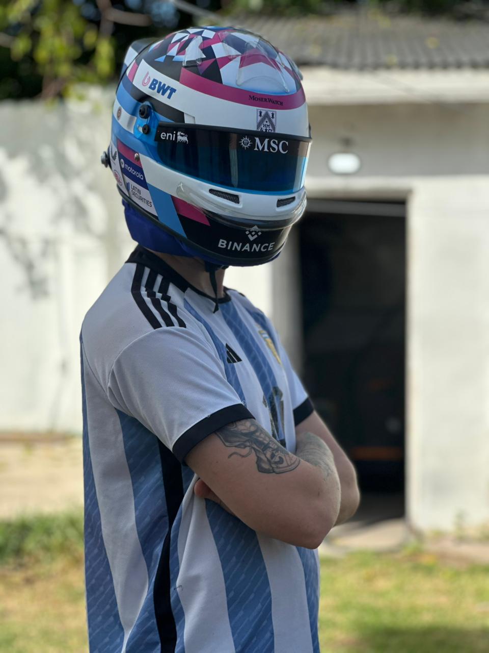 Franco Colapinto F1 Helmet Replica – Full Scale Handcrafted Collectible
