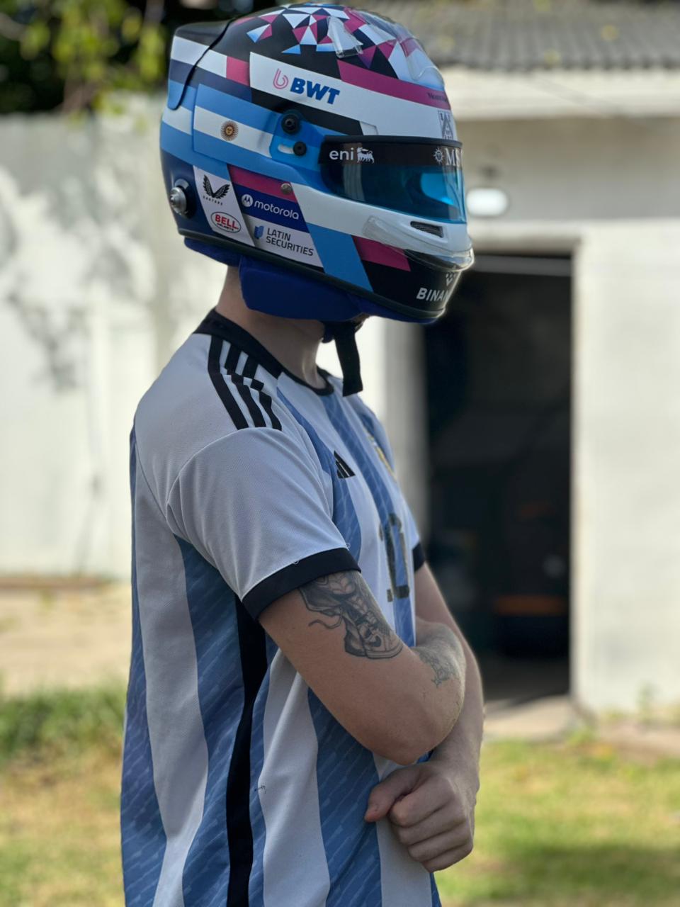Franco Colapinto F1 Helmet Replica – Full Scale Handcrafted Collectible