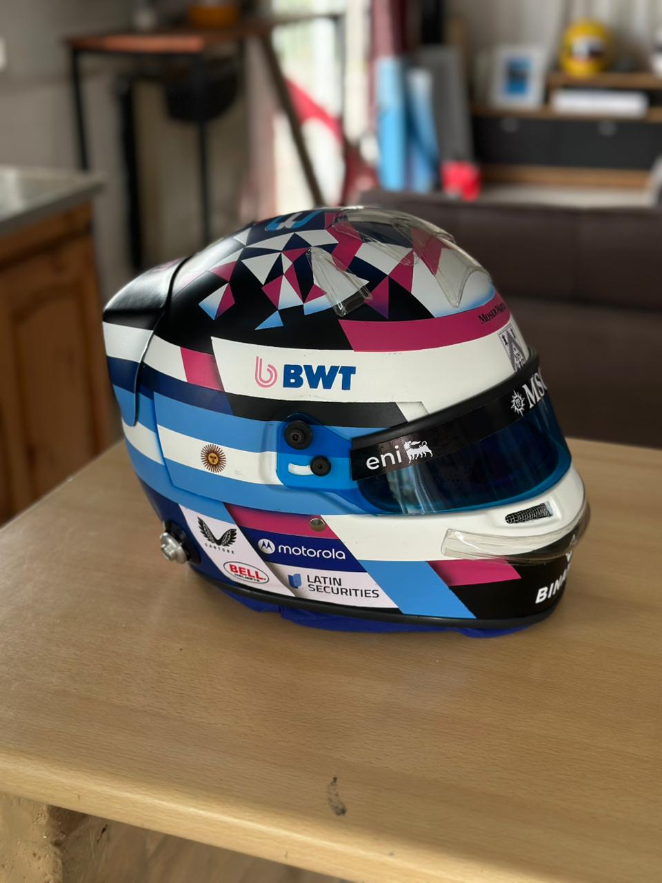 Franco Colapinto F1 Helmet Replica – Full Scale Handcrafted Collectible