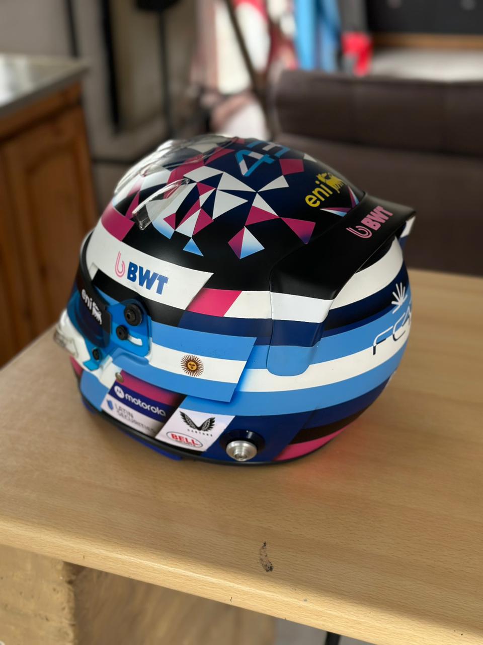 Franco Colapinto F1 Helmet Replica – Full Scale Handcrafted Collectible
