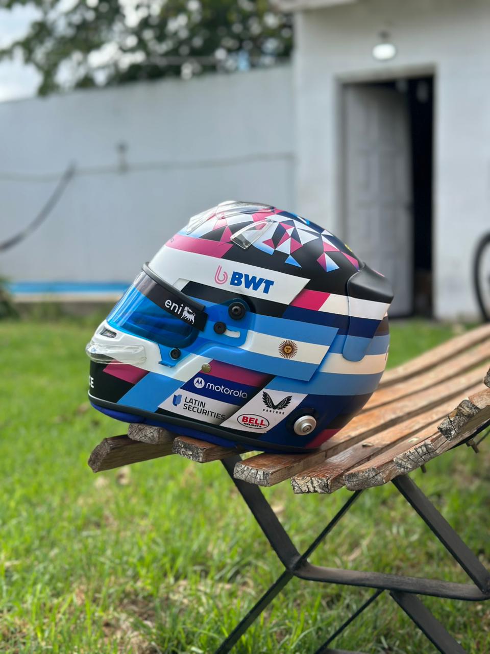 Franco Colapinto F1 Helmet Replica – Full Scale Handcrafted Collectible