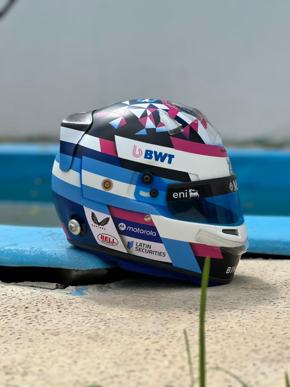 Franco Colapinto F1 Helmet Replica – Full Scale Handcrafted Collectible