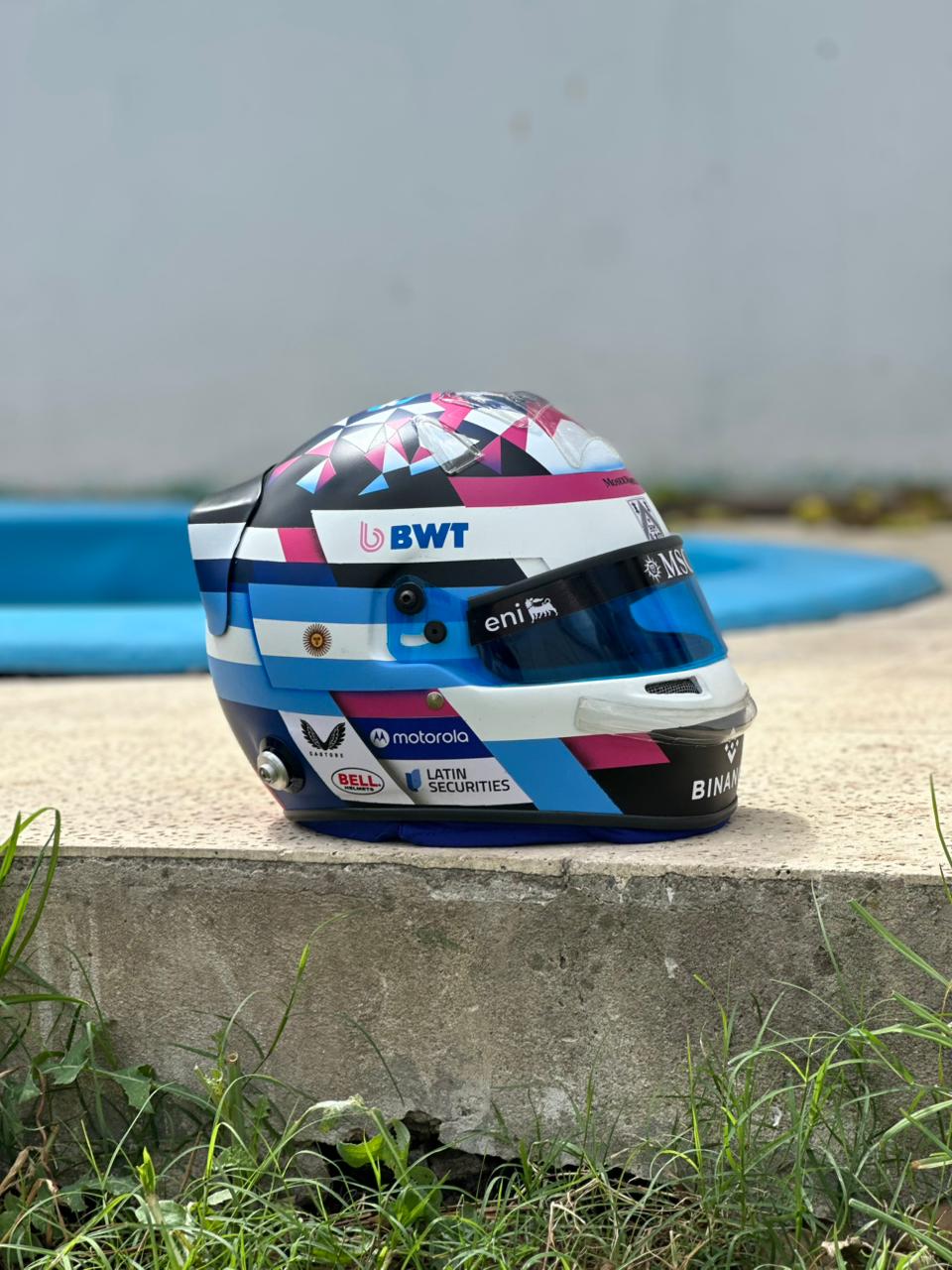 Franco Colapinto F1 Helmet Replica – Full Scale Handcrafted Collectible
