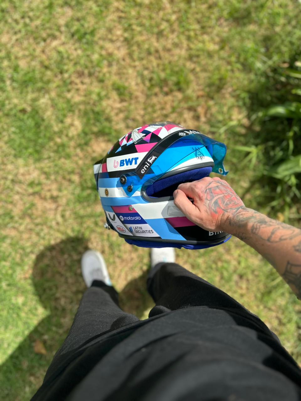 Franco Colapinto F1 Helmet Replica – Full Scale Handcrafted Collectible