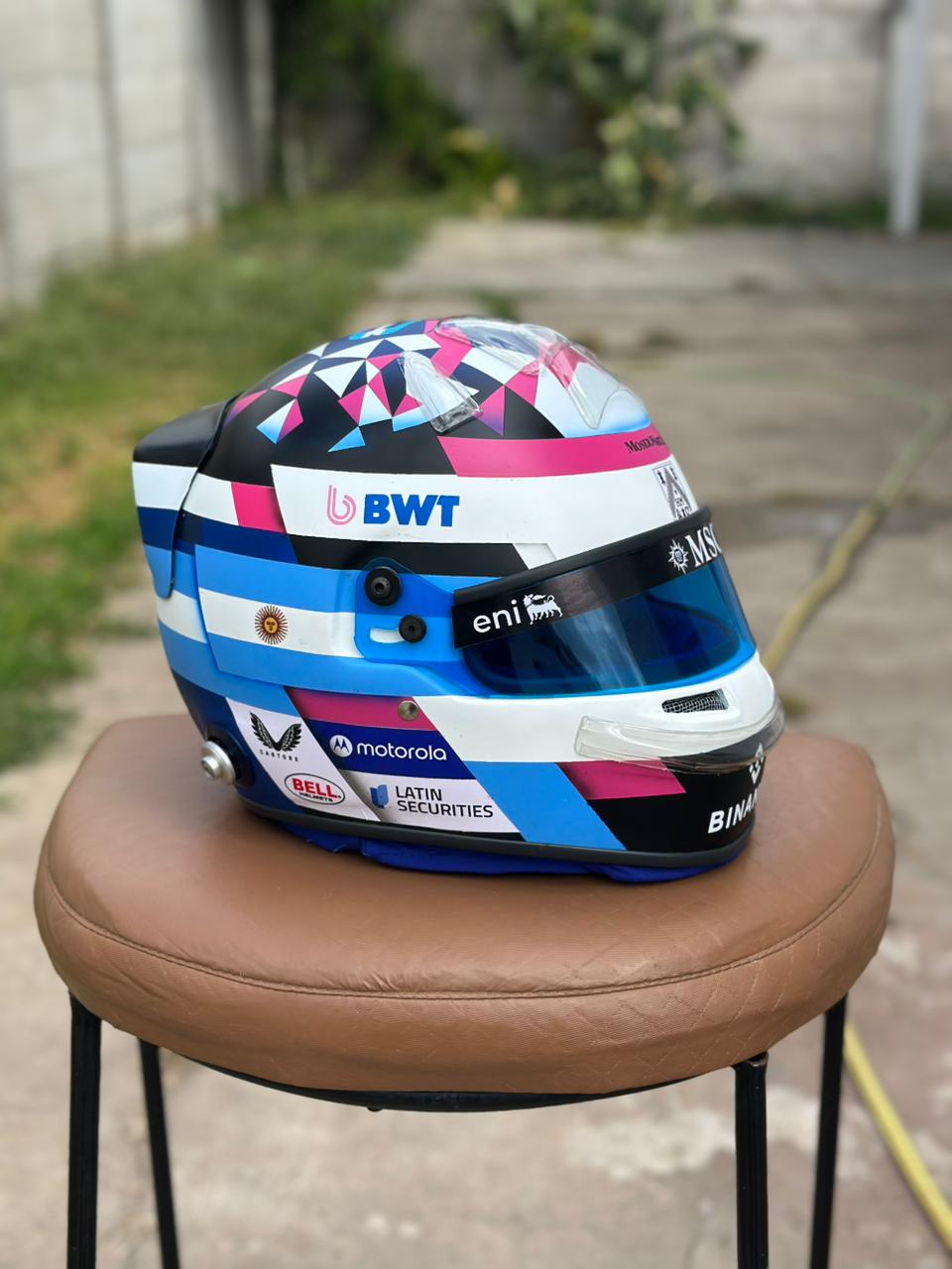Franco Colapinto F1 Helmet Replica – Full Scale Handcrafted Collectible