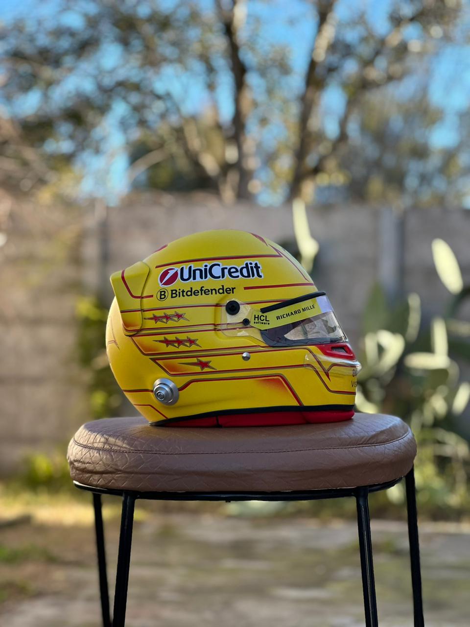 Lewis Hamilton Ferrari F1 Helmet Replica – Yellow Edition