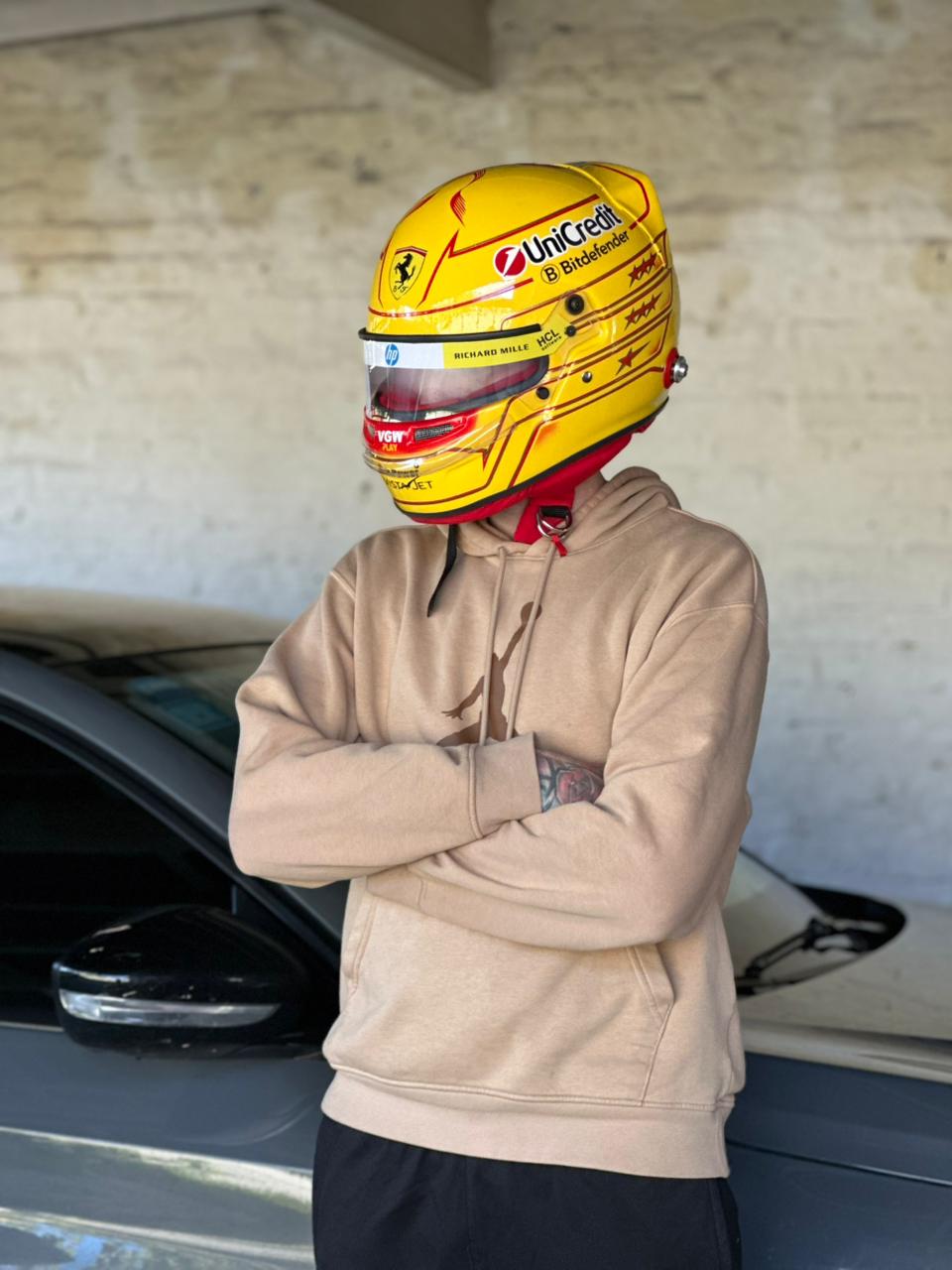 Lewis Hamilton Ferrari F1 Helmet Replica – Yellow Edition