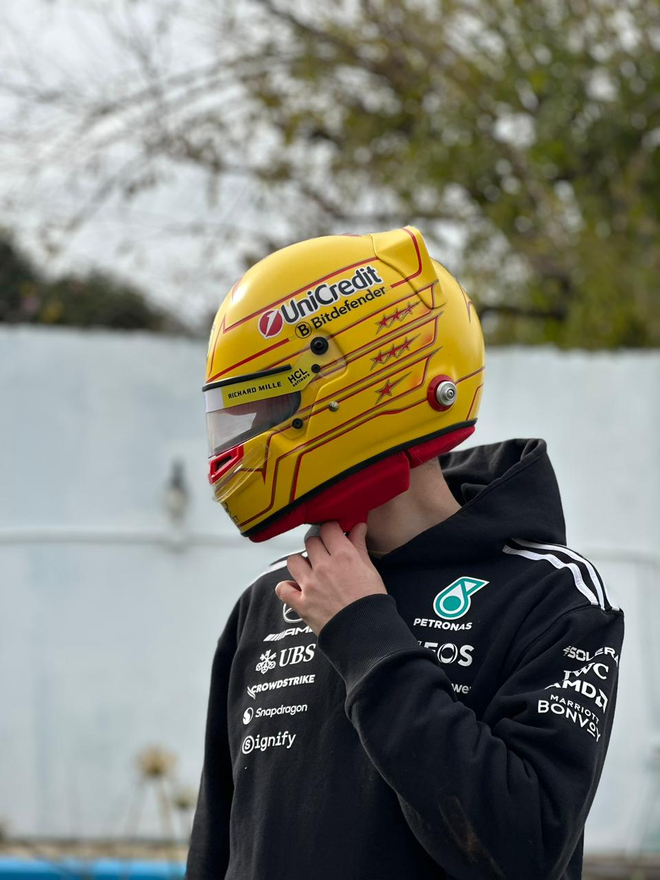 Lewis Hamilton Ferrari F1 Helmet Replica – Yellow Edition