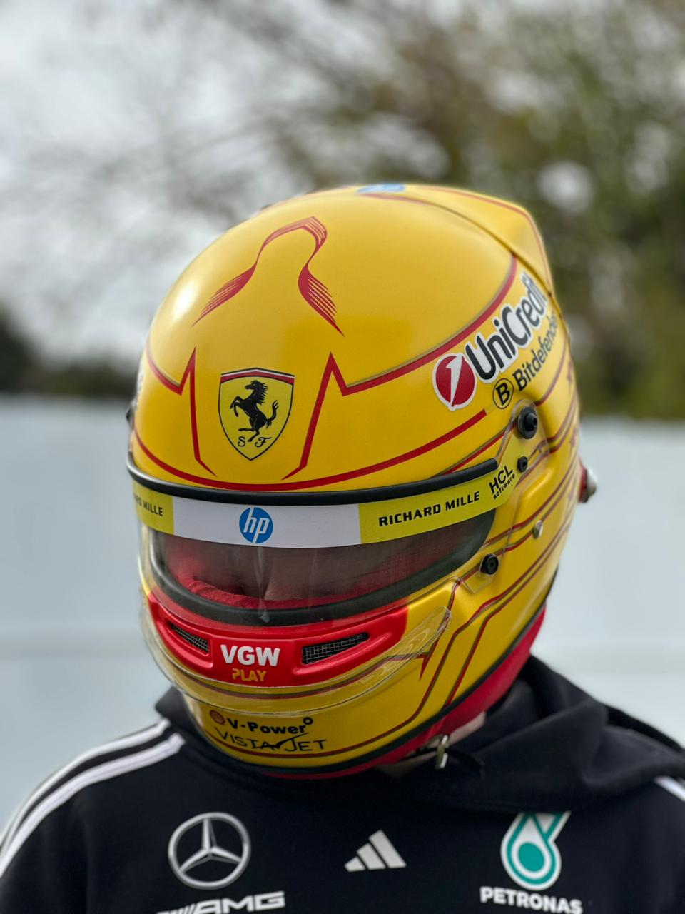 Lewis Hamilton Ferrari F1 Helmet Replica – Yellow Edition