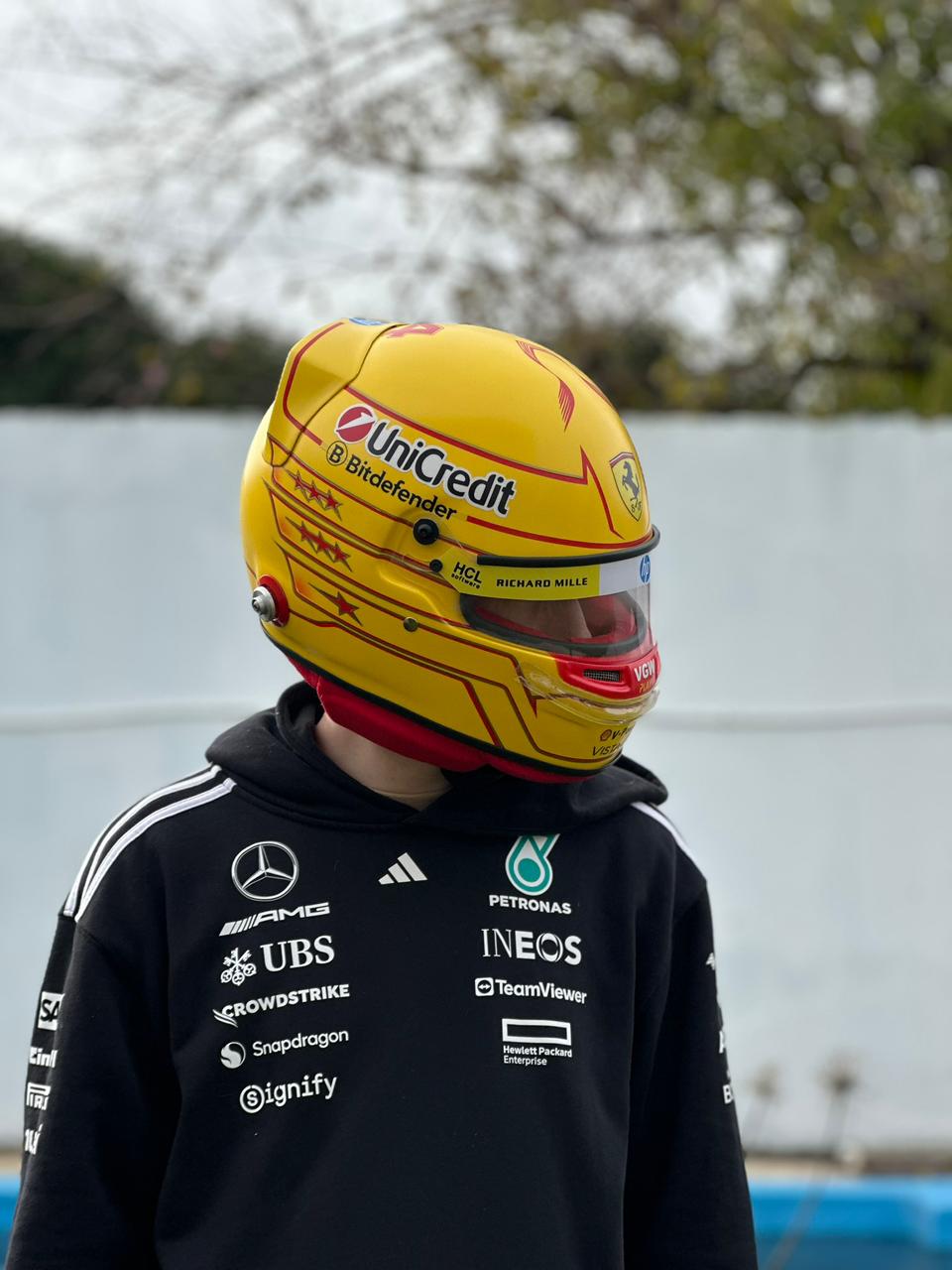 Lewis Hamilton Ferrari F1 Helmet Replica – Yellow Edition