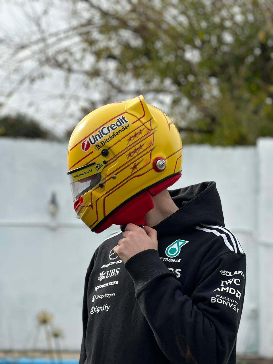 Lewis Hamilton Ferrari F1 Helmet Replica – Yellow Edition