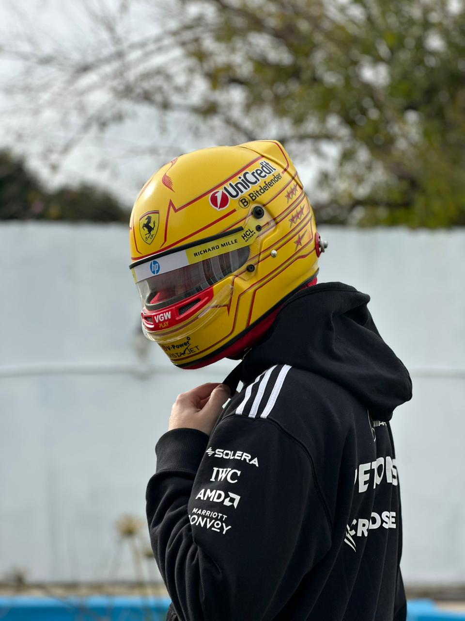 Lewis Hamilton Ferrari F1 Helmet Replica – Yellow Edition