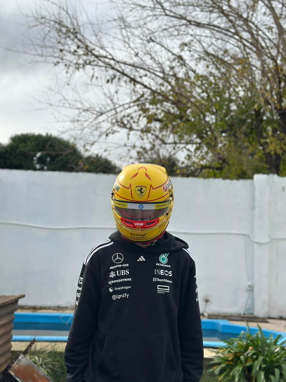 Lewis Hamilton Ferrari F1 Helmet Replica – Yellow Edition