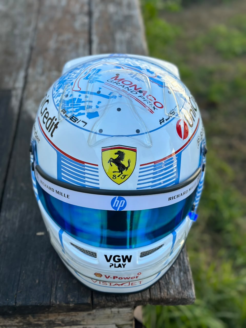 🏎️ Charles Leclerc 2025 Ferrari F1 Helmet – Full Scale (1:1) Handmade Display Replica