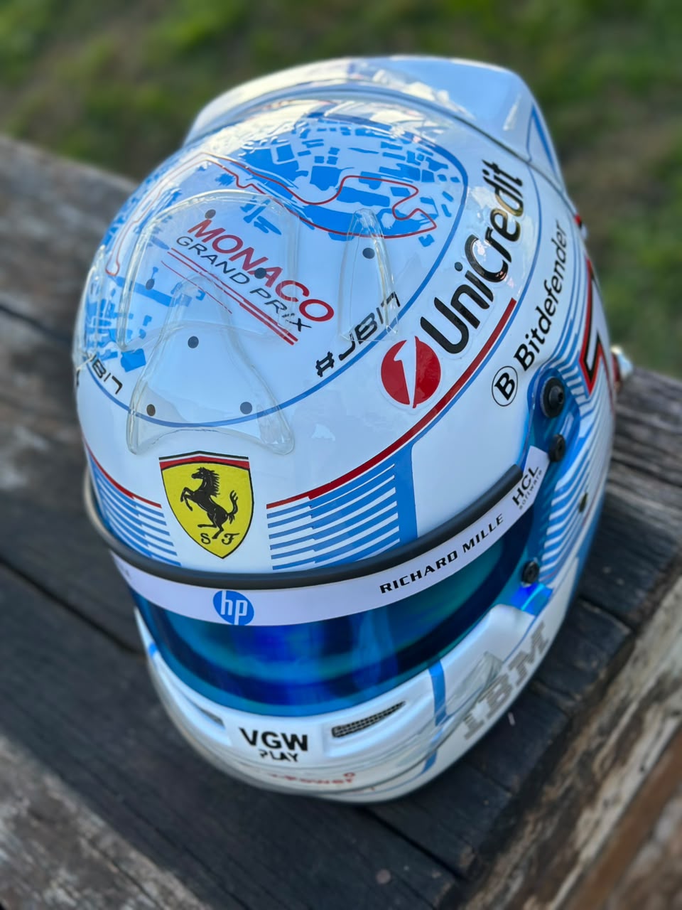 🏎️ Charles Leclerc 2025 Ferrari F1 Helmet – Full Scale (1:1) Handmade Display Replica