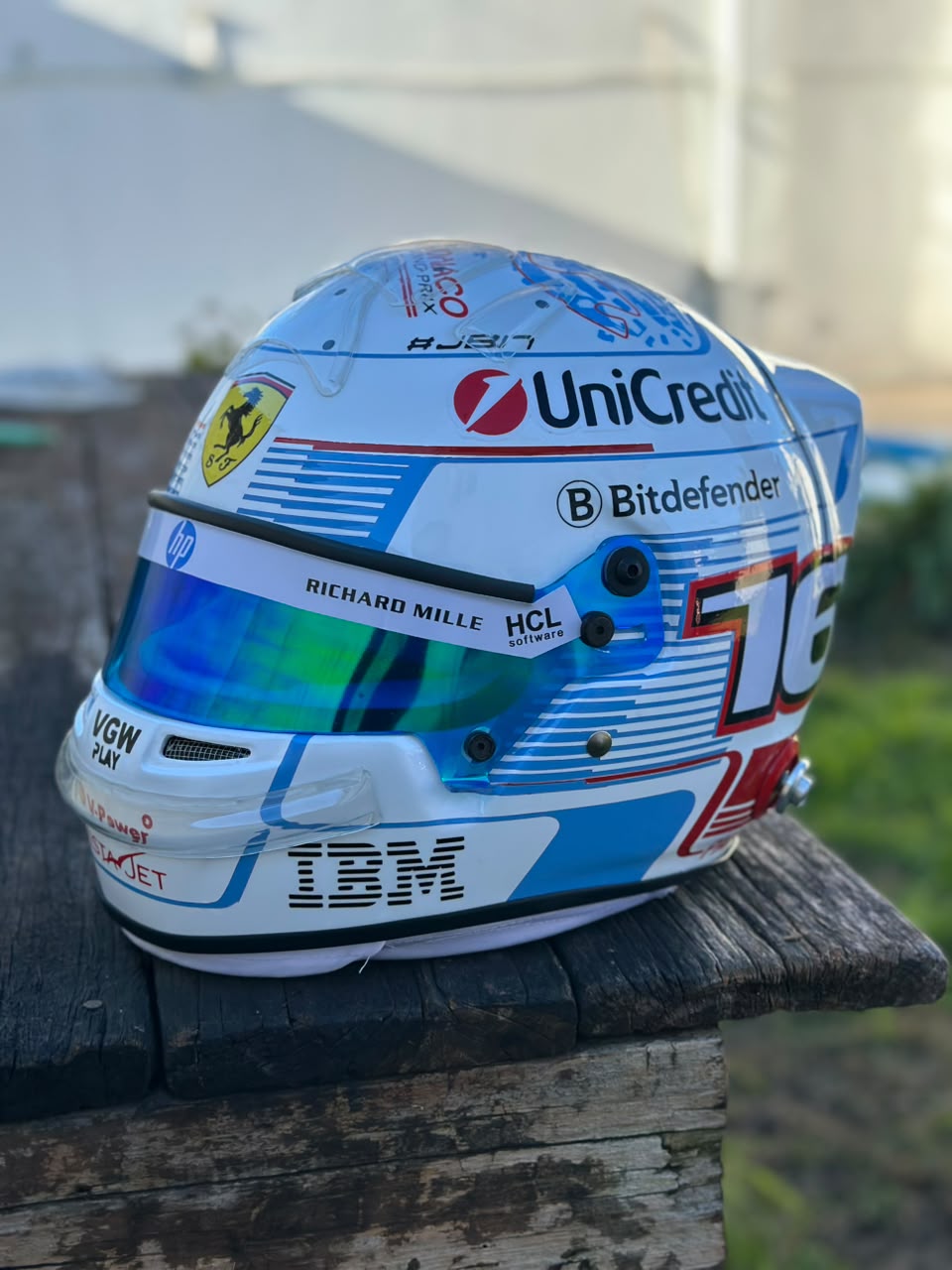 🏎️ Charles Leclerc 2025 Ferrari F1 Helmet – Full Scale (1:1) Handmade Display Replica