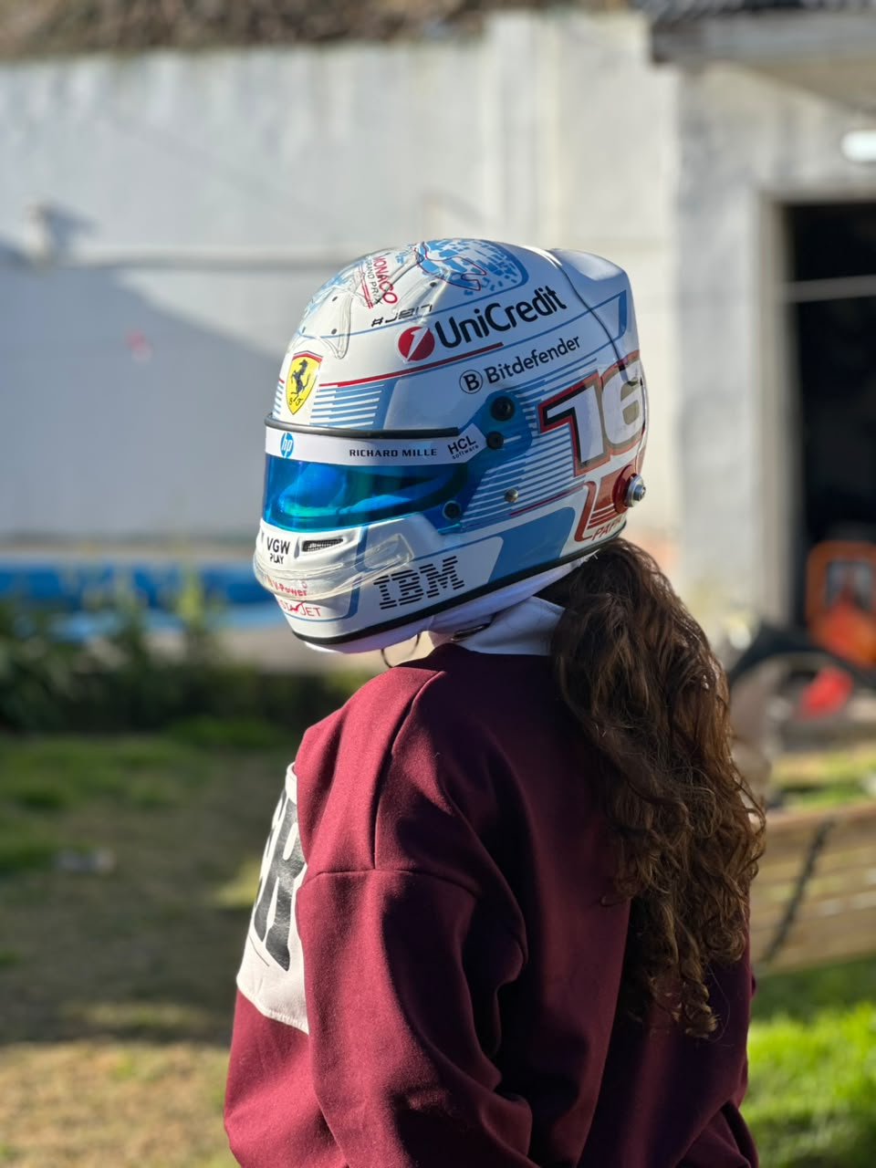 🏎️ Charles Leclerc 2025 Ferrari F1 Helmet – Full Scale (1:1) Handmade Display Replica