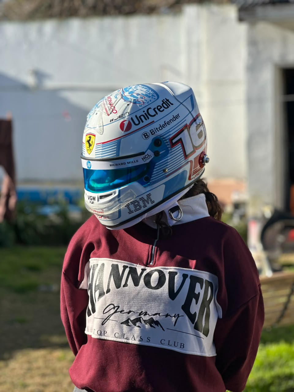 🏎️ Charles Leclerc 2025 Ferrari F1 Helmet – Full Scale (1:1) Handmade Display Replica