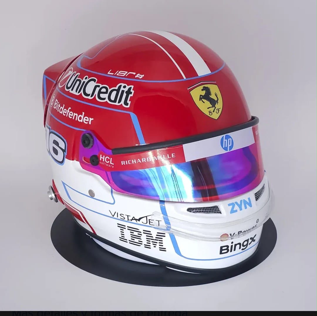 🏎️ Casco Réplica Charles Leclerc Ferrari F1 2025