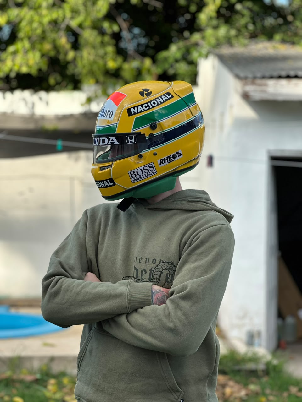 Ayrton Senna Honda Replica Helmet – Handcrafted Formula 1 Collectible
