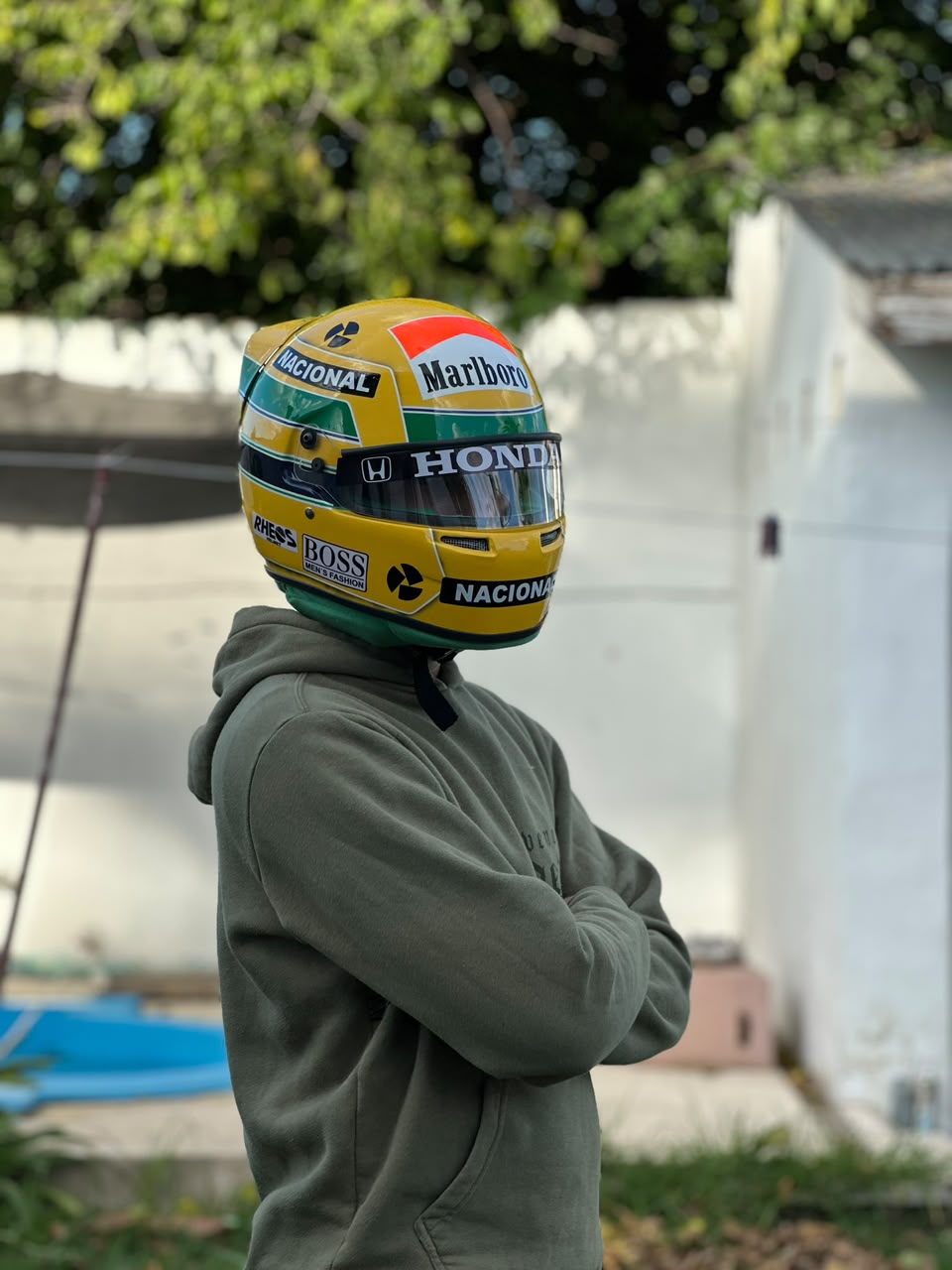 Ayrton Senna Honda Replica Helmet – Handcrafted Formula 1 Collectible