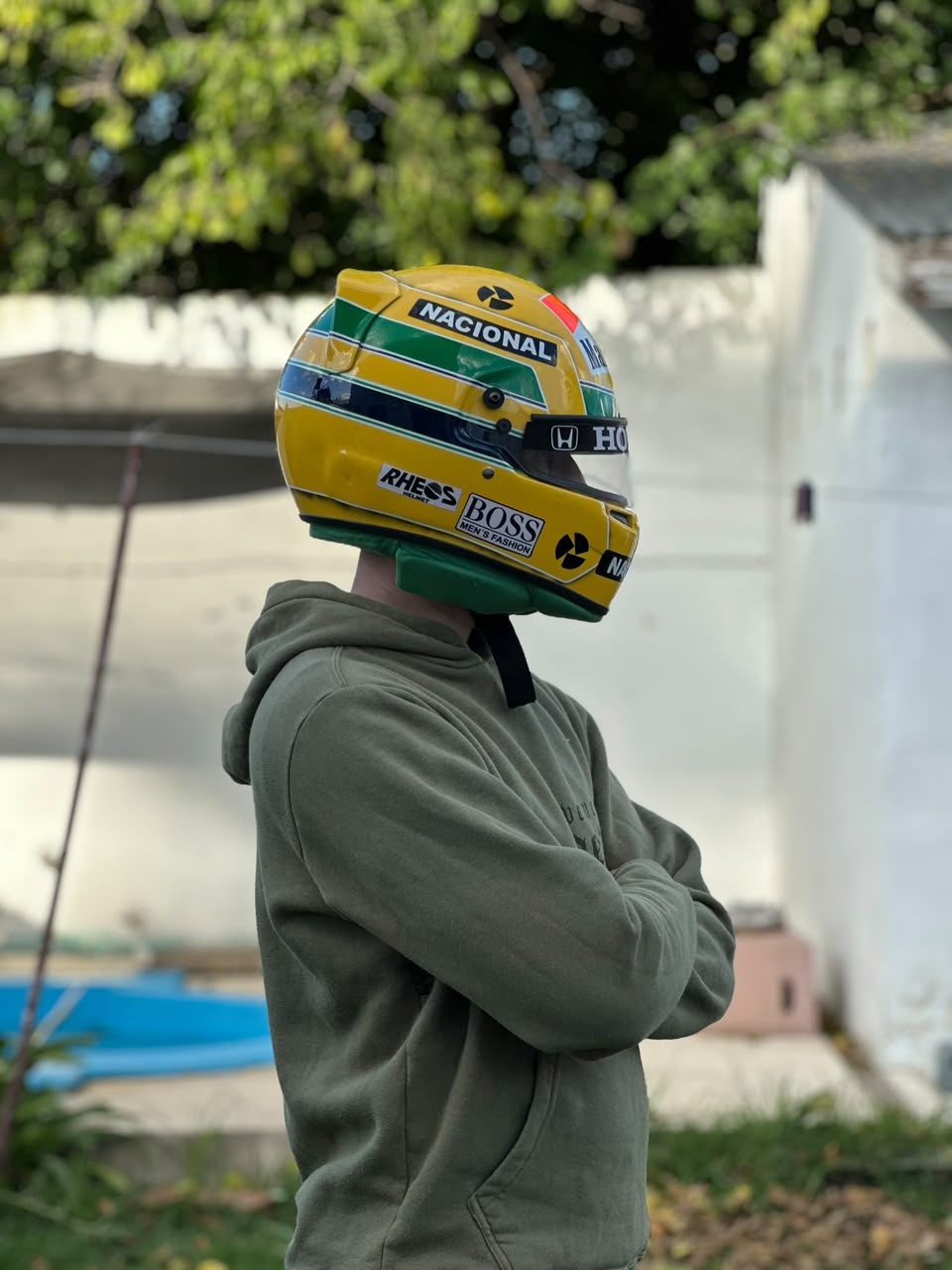 Ayrton Senna Honda Replica Helmet – Handcrafted Formula 1 Collectible