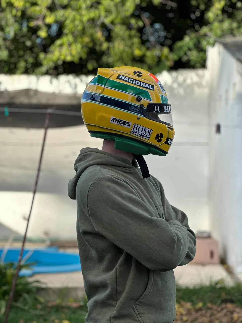 Ayrton Senna Honda Replica Helmet – Handcrafted Formula 1 Collectible